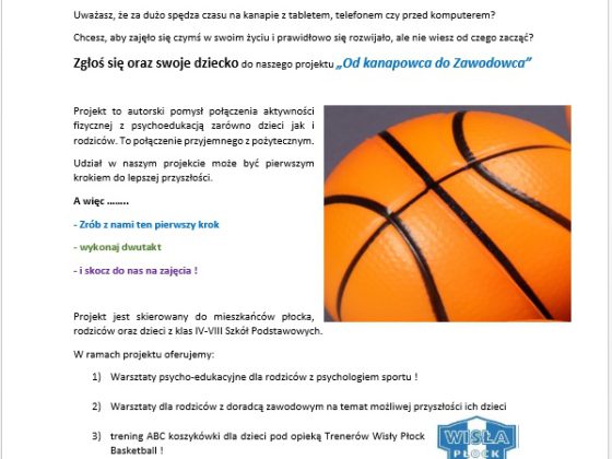 Projekt “Od kanapowca do Zawodowca”